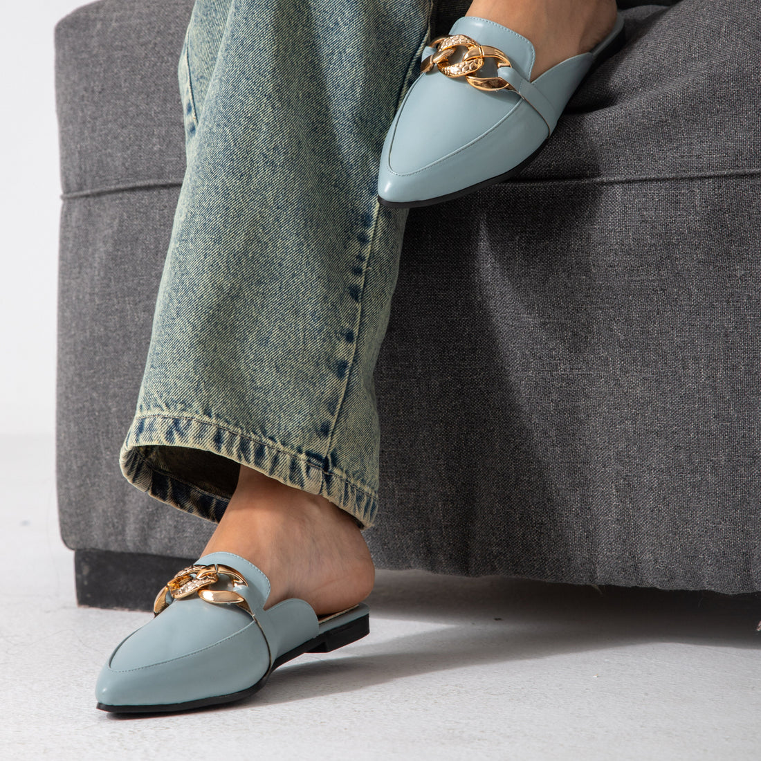 The City Point Mule-baby blue