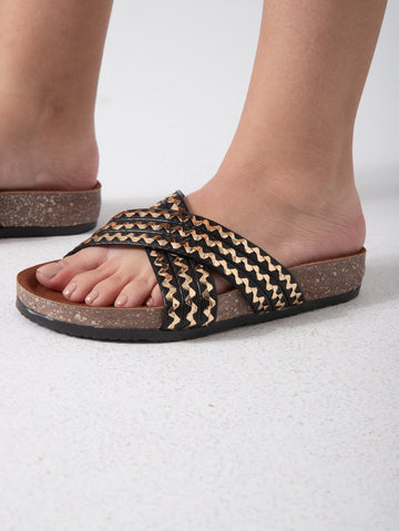 Ivory ZigZag Charm - black