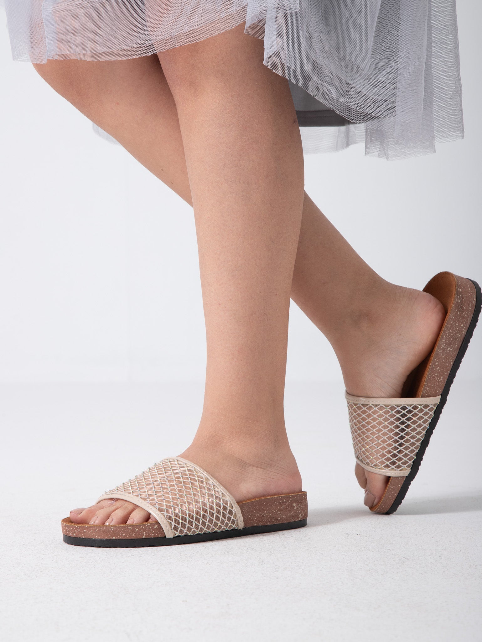 Crystal Mesh Elegance - beige