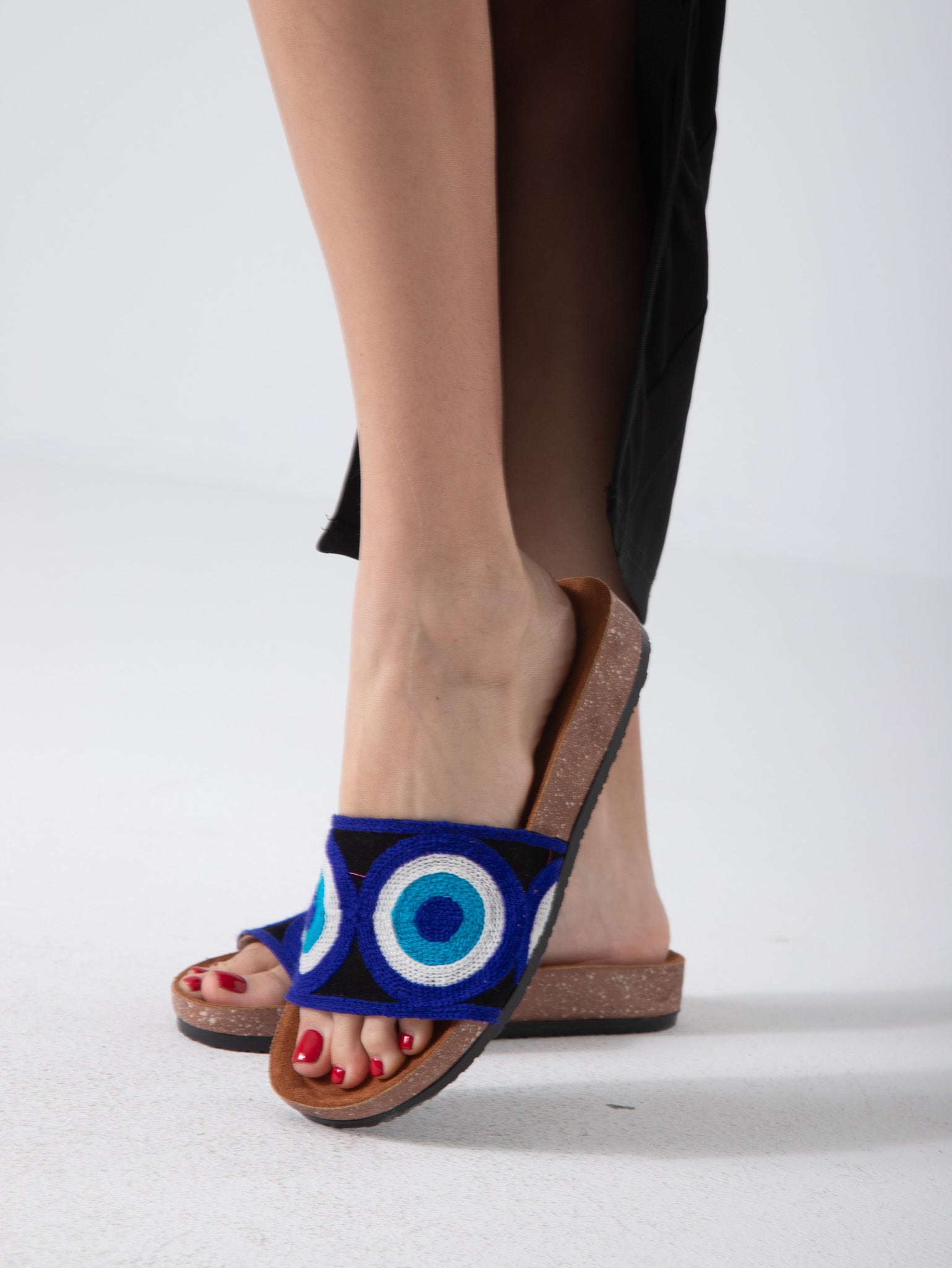 Eyelet Pattern Slip-On Slides