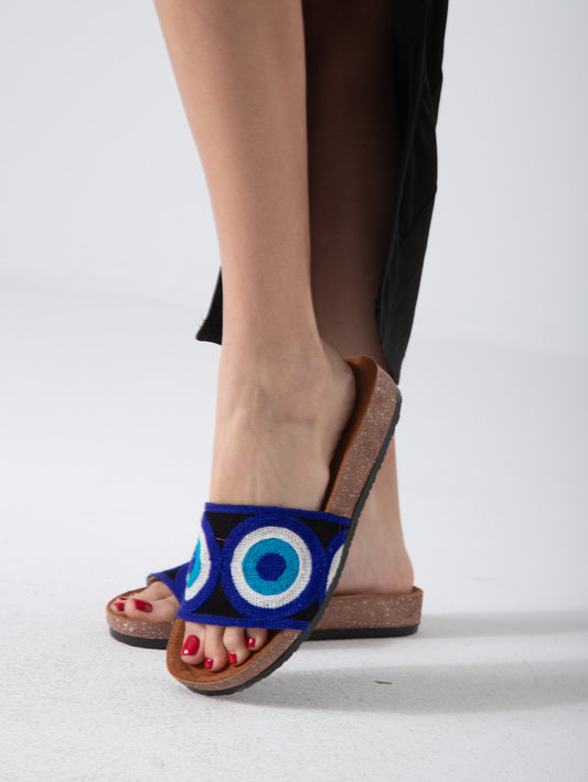 Eyelet Pattern Slip-On Slides