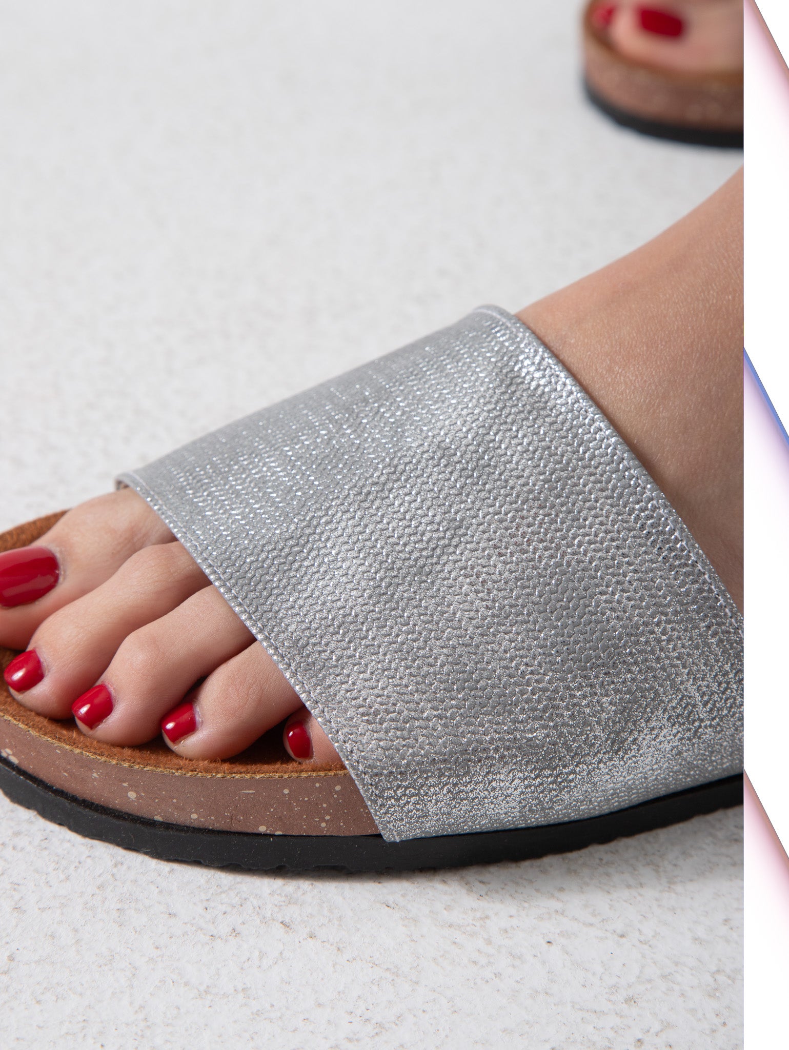 Shimmer Luxe Slide - gray