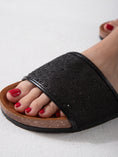 Load image into Gallery viewer, Sparkle Band Cork Slides - black
