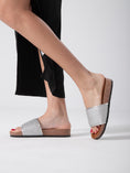 Load image into Gallery viewer, Sparkle Band Cork Slides - silver
