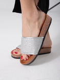 Load image into Gallery viewer, Sparkle Band Cork Slides - silver
