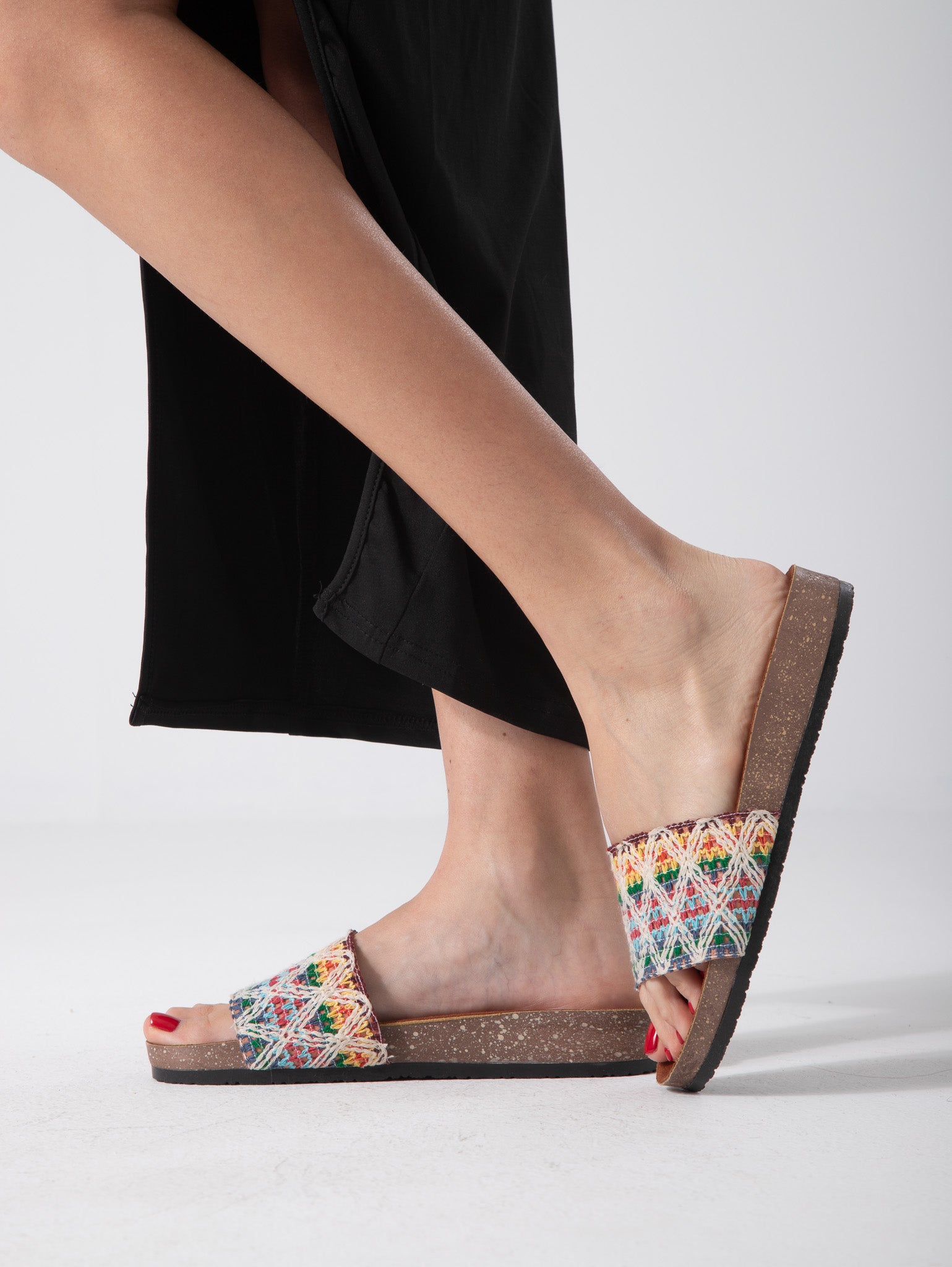 Horizontal Strap Slipper - orange