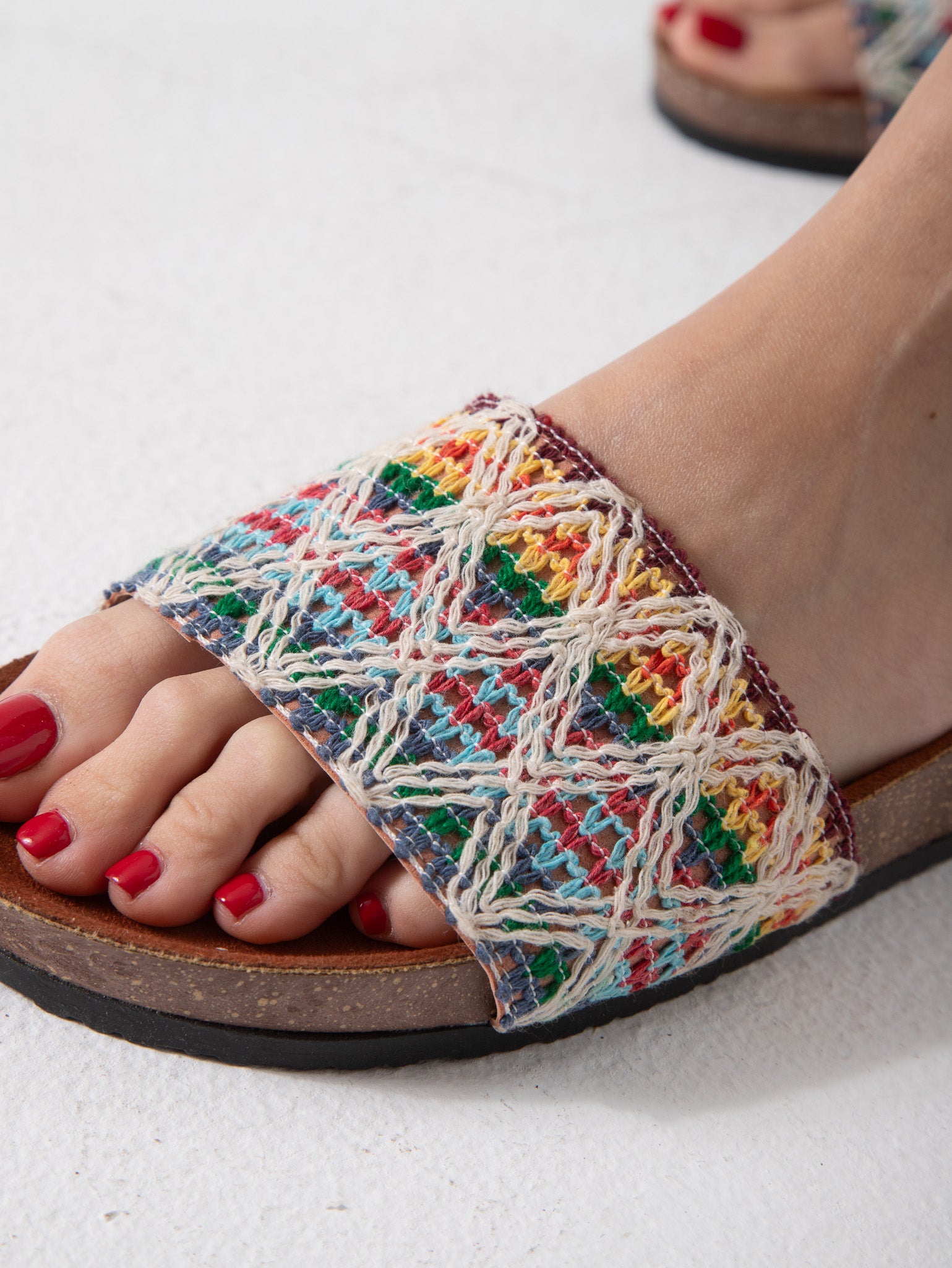Horizontal Strap Slipper - orange