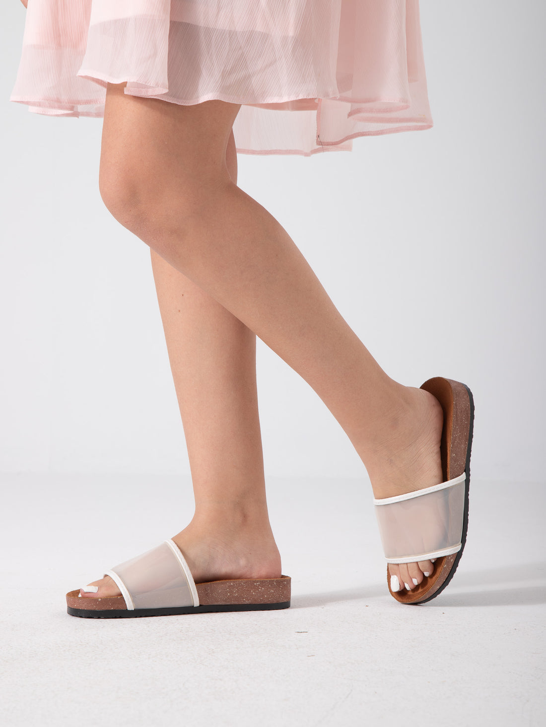 Glossy Day Slide - white & white