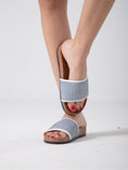 Load image into Gallery viewer, Statement Orb Detail Flat Mules - baby blue
