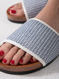 Load image into Gallery viewer, Statement Orb Detail Flat Mules - baby blue

