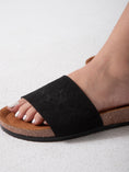 Load image into Gallery viewer, Lace Touch Slides - black
