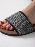 Load image into Gallery viewer, Statement Orb Detail Flat Mules - Black

