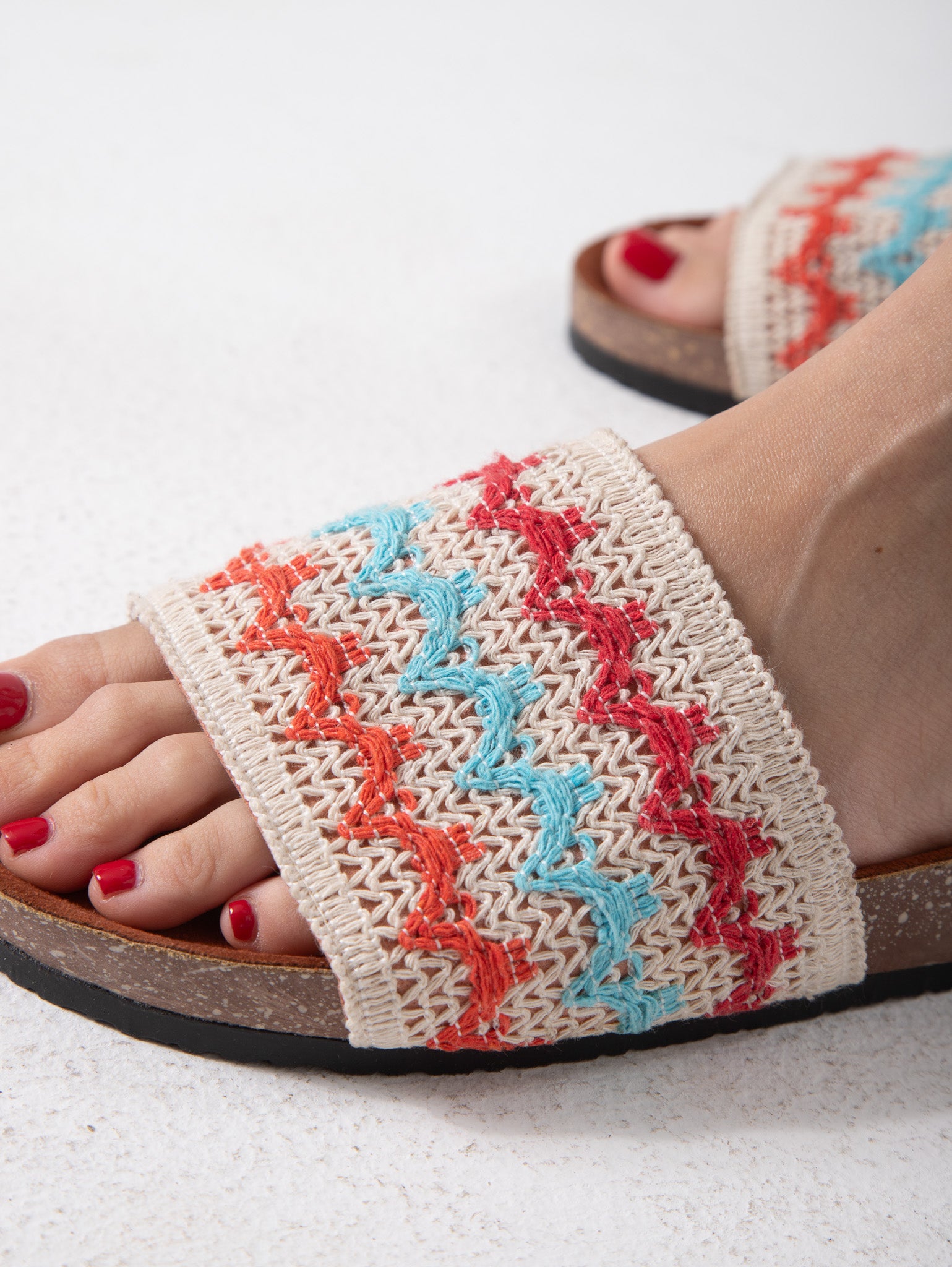 Tropic Zigzag Slide - blue