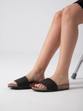 Load image into Gallery viewer, Braided Glam Slides - black
