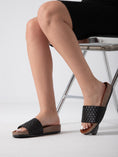Load image into Gallery viewer, Braided Glam Slides - black
