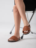 Load image into Gallery viewer, Braided Glam Slides - camel
