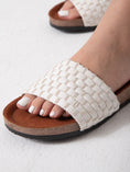 Load image into Gallery viewer, Braided Glam Slides - white
