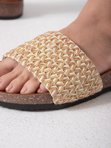 Lustro Weave Slide - gold