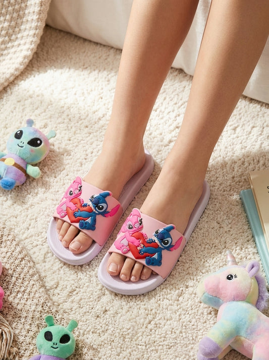 Stitch and Angel Cartoon Slide - PURPLE