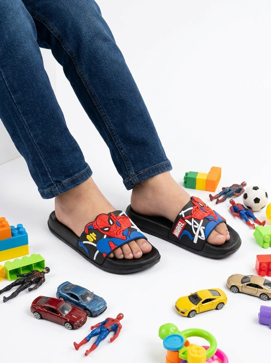 Kids Spiderman Cartoon Slides - black