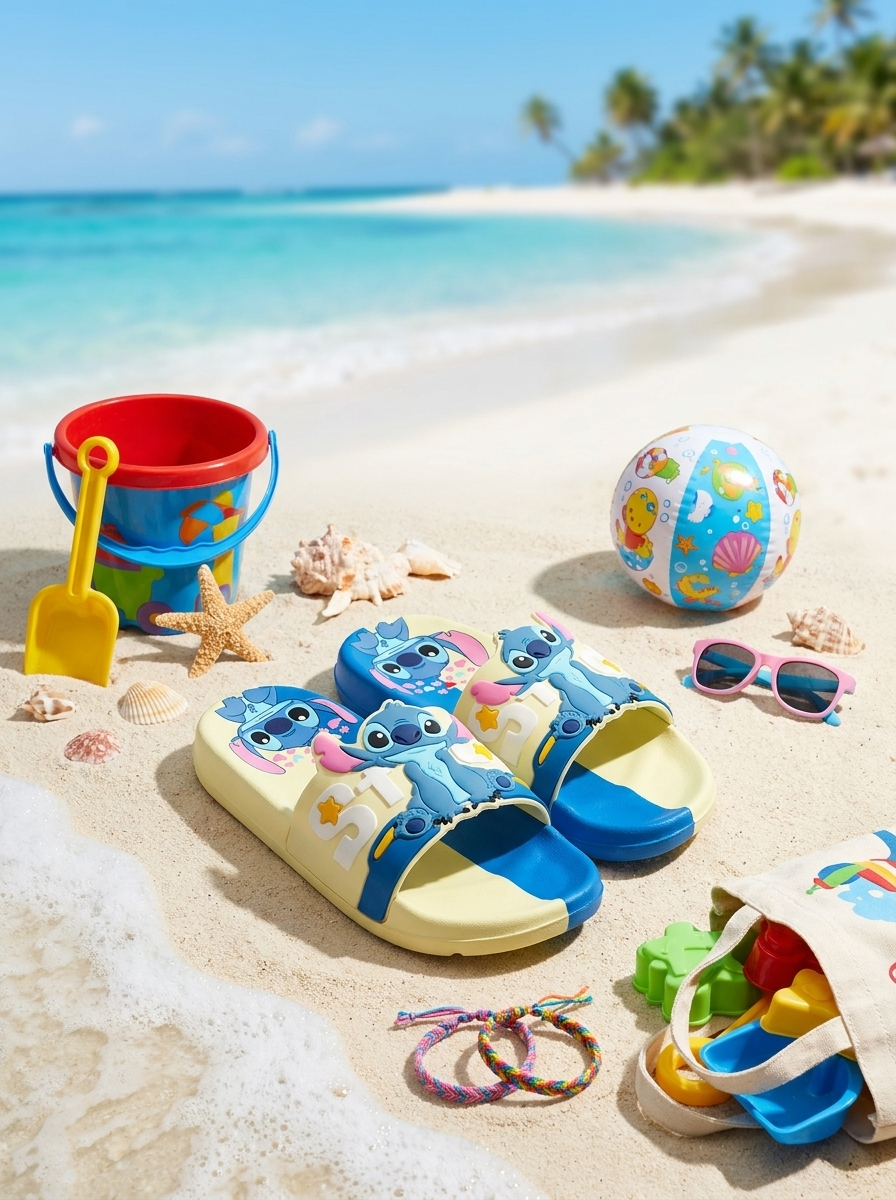 Stitch Two-Tone Slides - blue