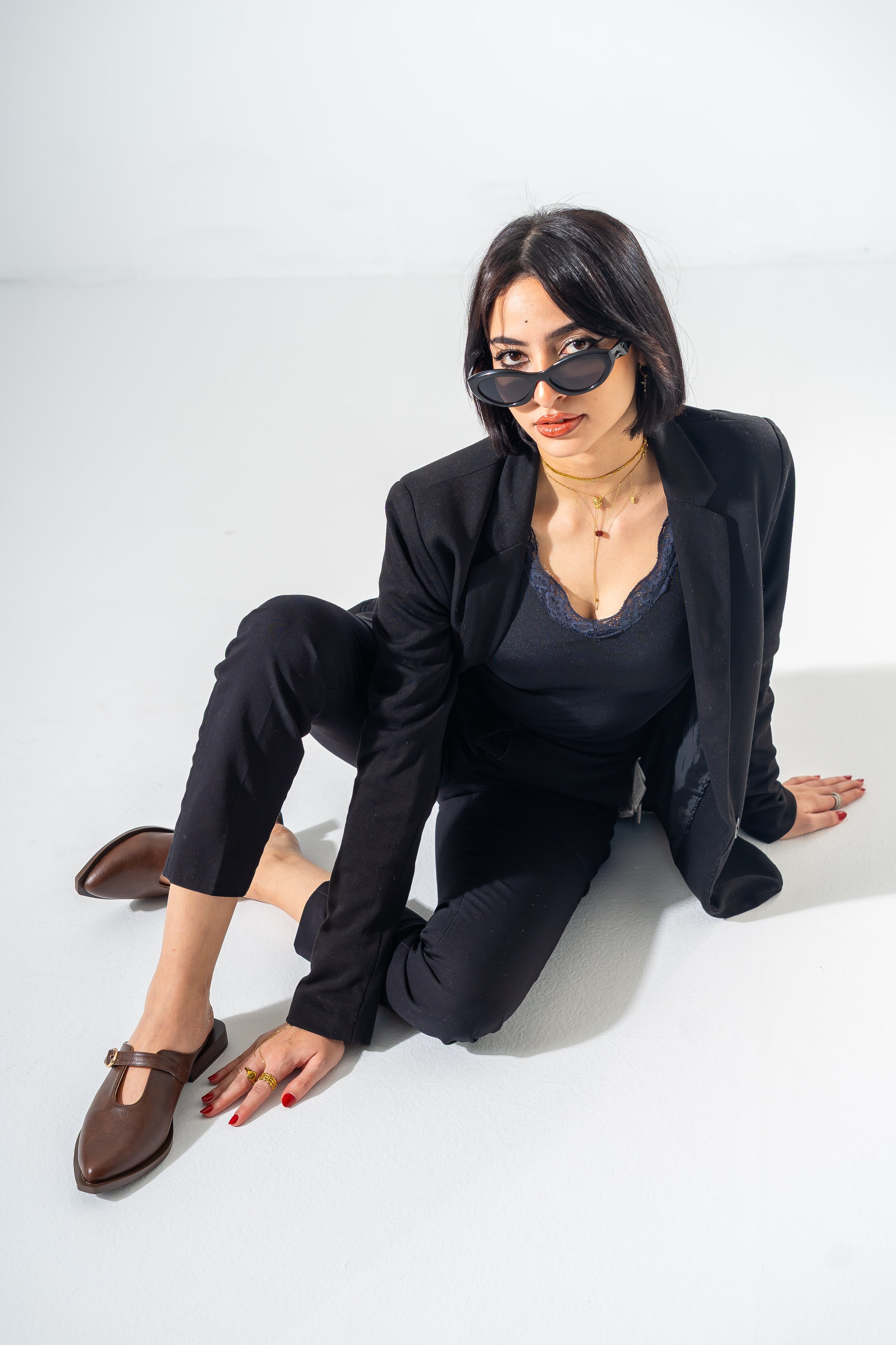 The Minimalist Buckle Mules-BROWN