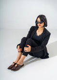 Load image into Gallery viewer, Patent T-Strap Pointed Mules-BROWN
