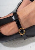 Load image into Gallery viewer, Pointed T-Bar Ballet Flats-BLACK
