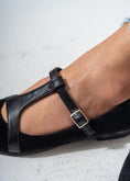 Load image into Gallery viewer, Elegant Buckled T-Strap Flats-BLACK
