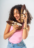Load image into Gallery viewer, Pointed T-Bar Ballet Flats-BROWN
