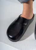 Load image into Gallery viewer, Embossed Croc-Effect Comfort Clogs-BLACK
