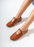 Load image into Gallery viewer, Minimalist Mary Jane Flats-CAMEL
