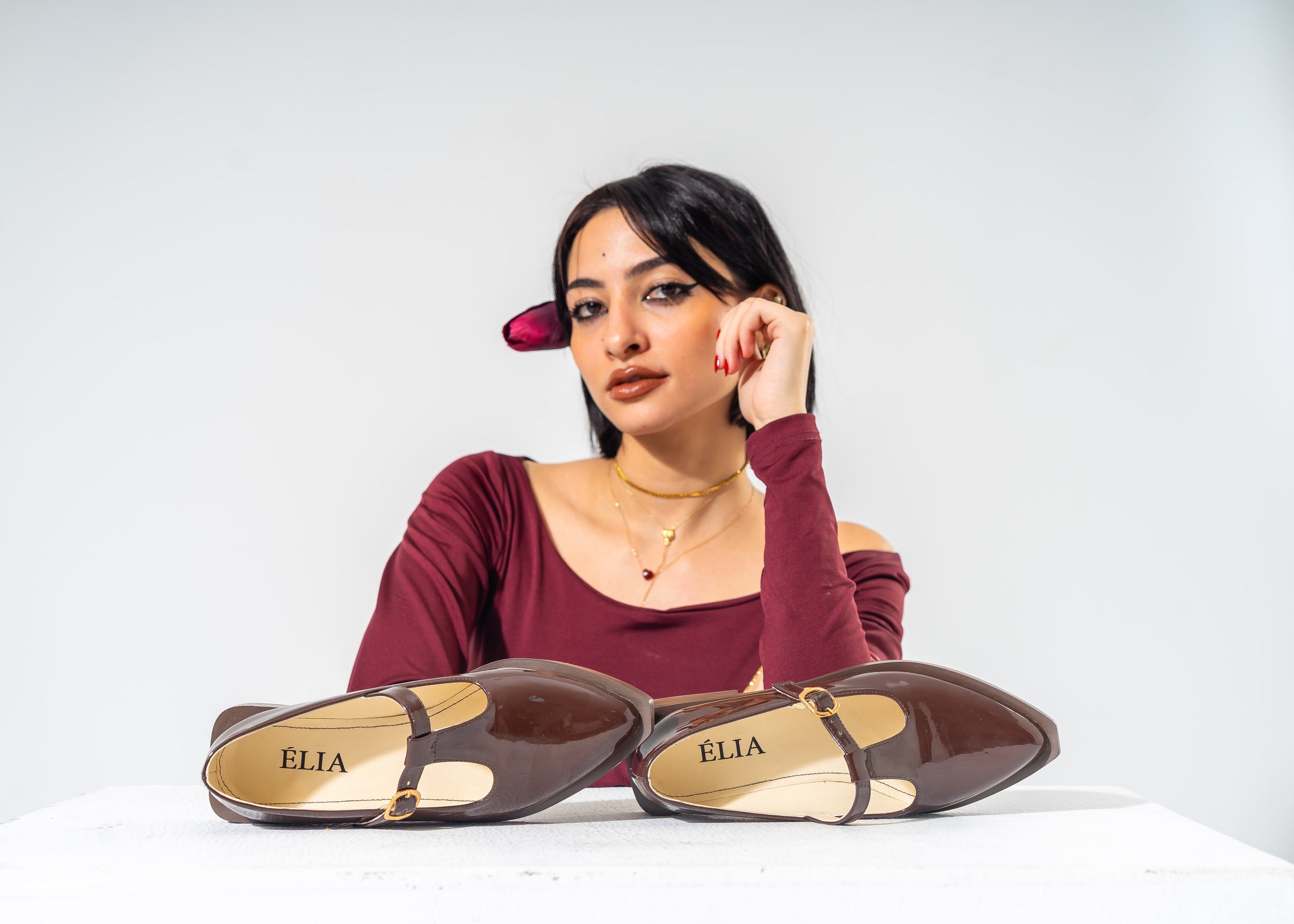 The Artisan T-Strap Flats -BROWN