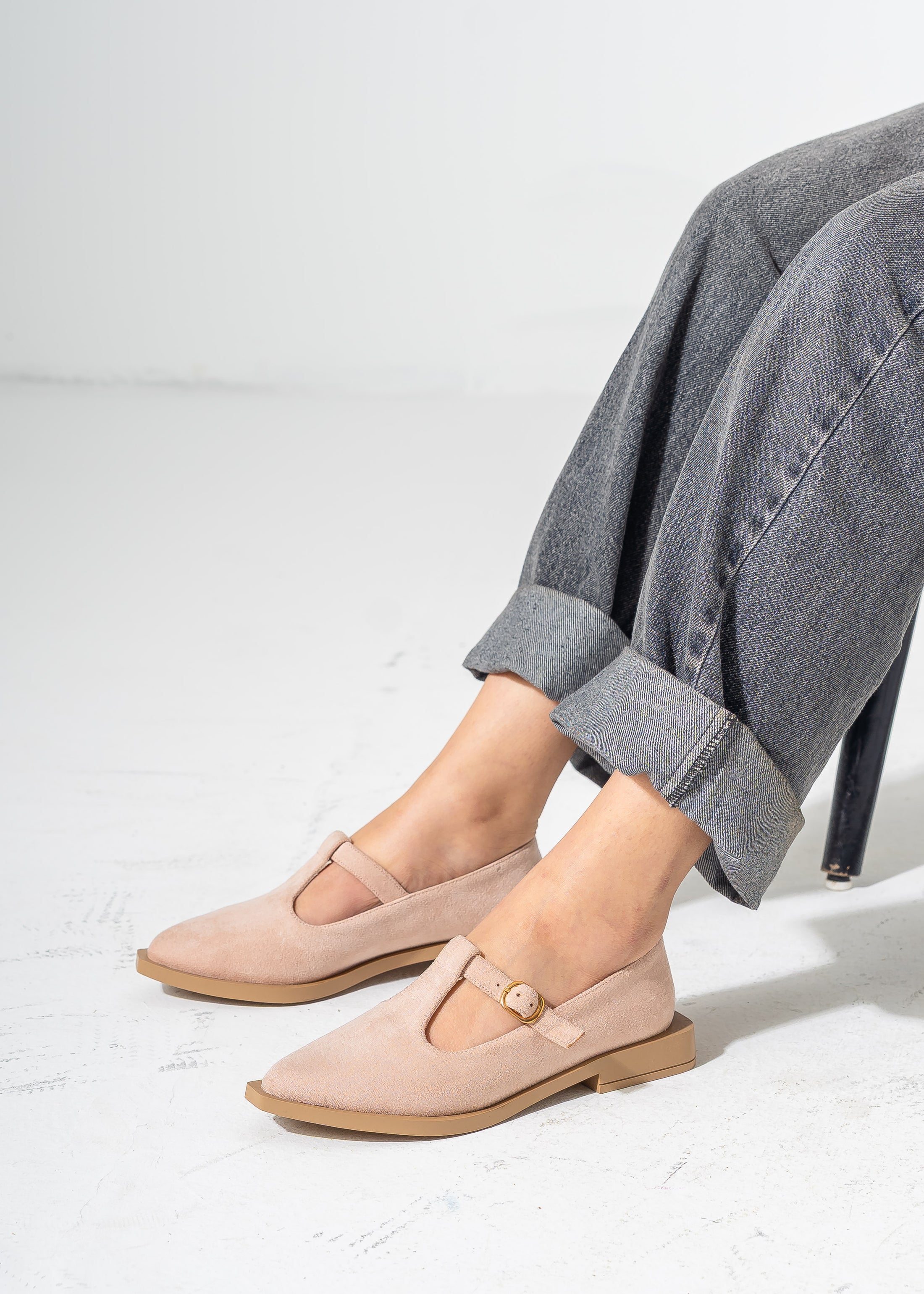 The Essential T-Bar Flats-PINK