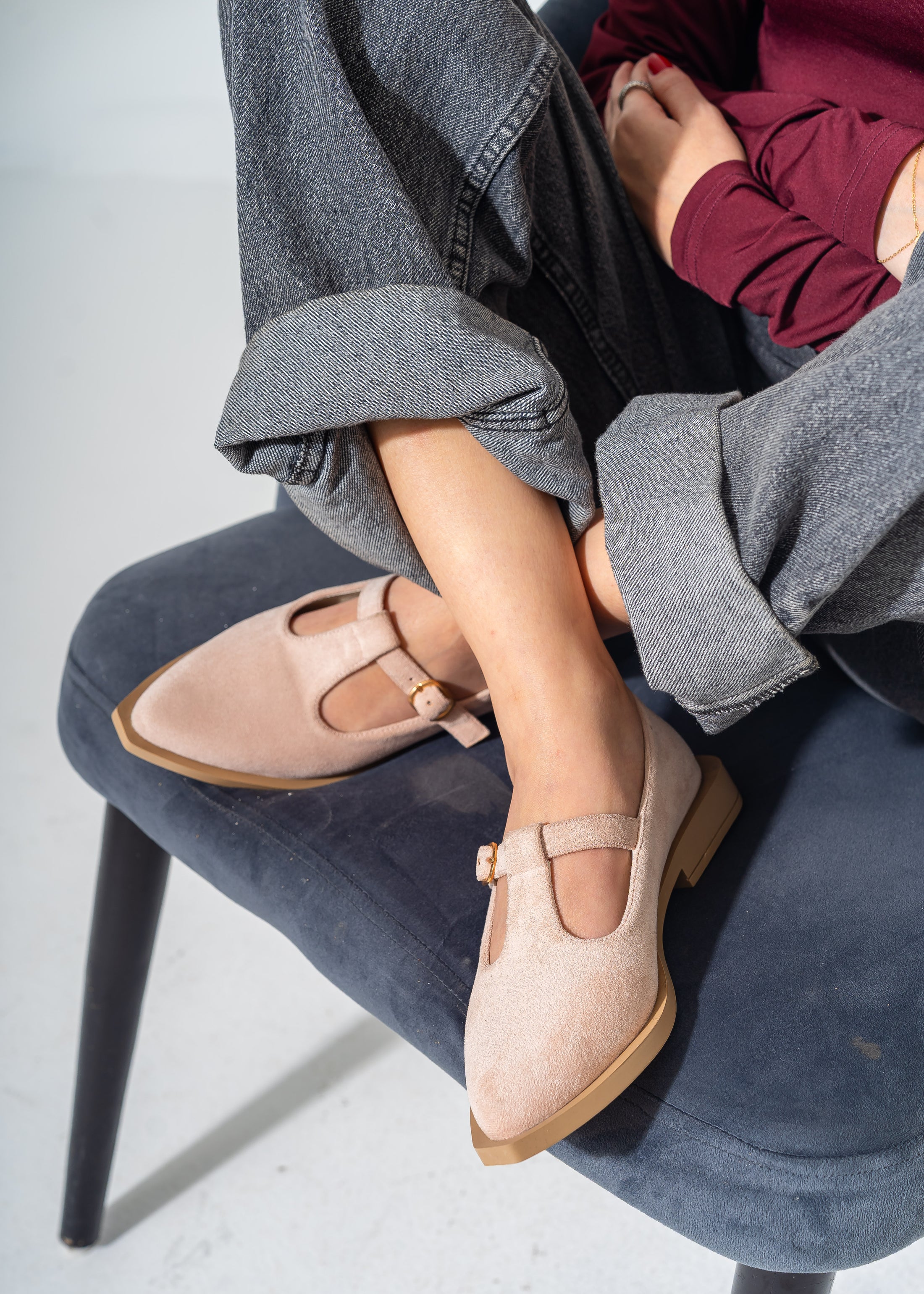 The Essential T-Bar Flats-PINK