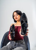 Load image into Gallery viewer, The Artisan T-Strap Flats -BLACK
