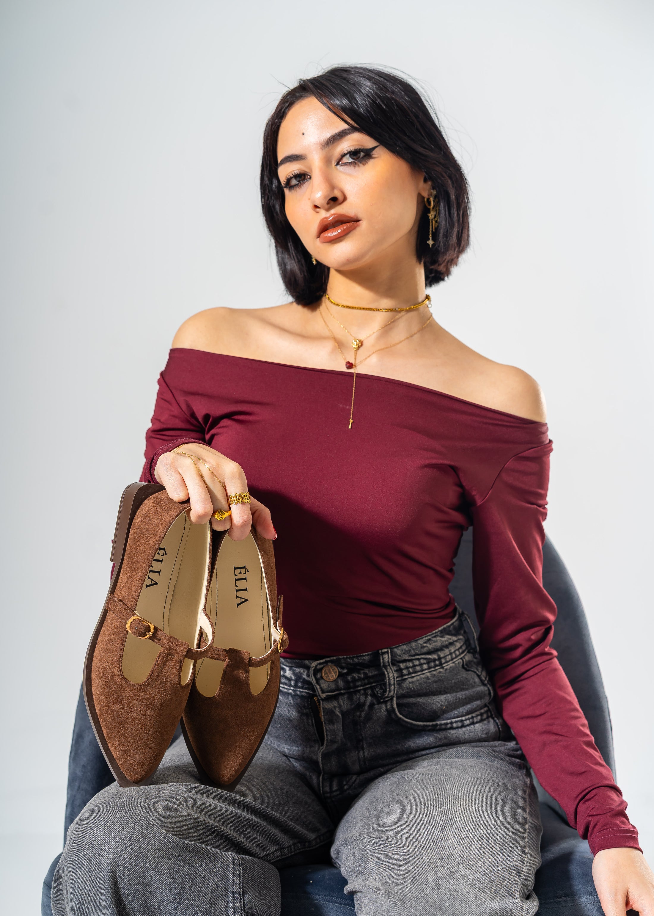 The Essential T-Bar Flats-BROWN