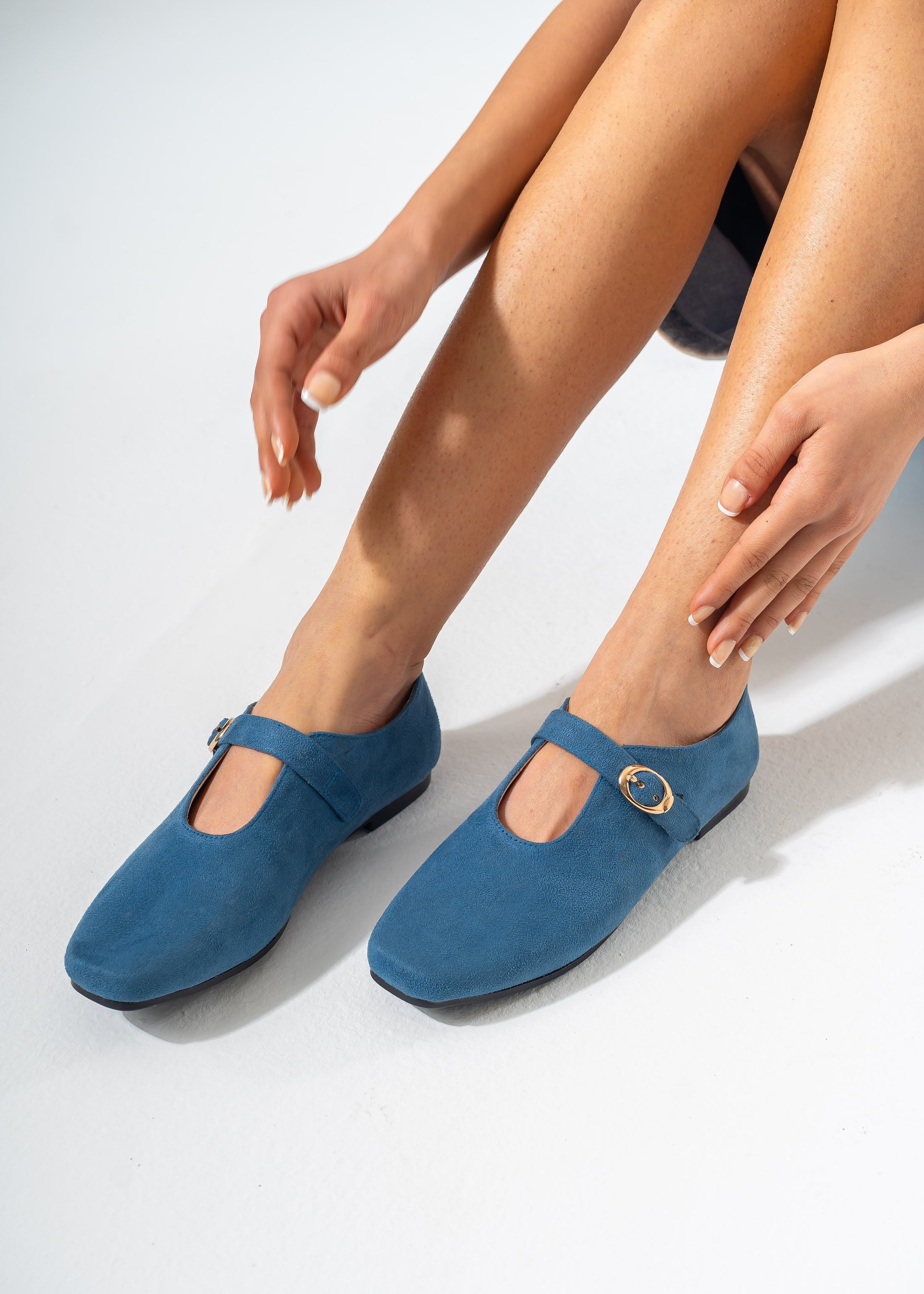 Chic Faux-Suede Flat-BABY BLUE
