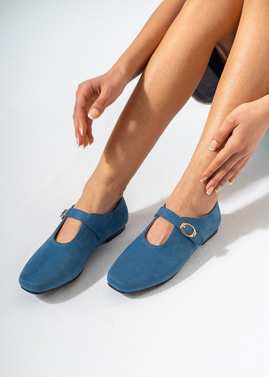 Chic Faux-Suede Flat-BABY BLUE