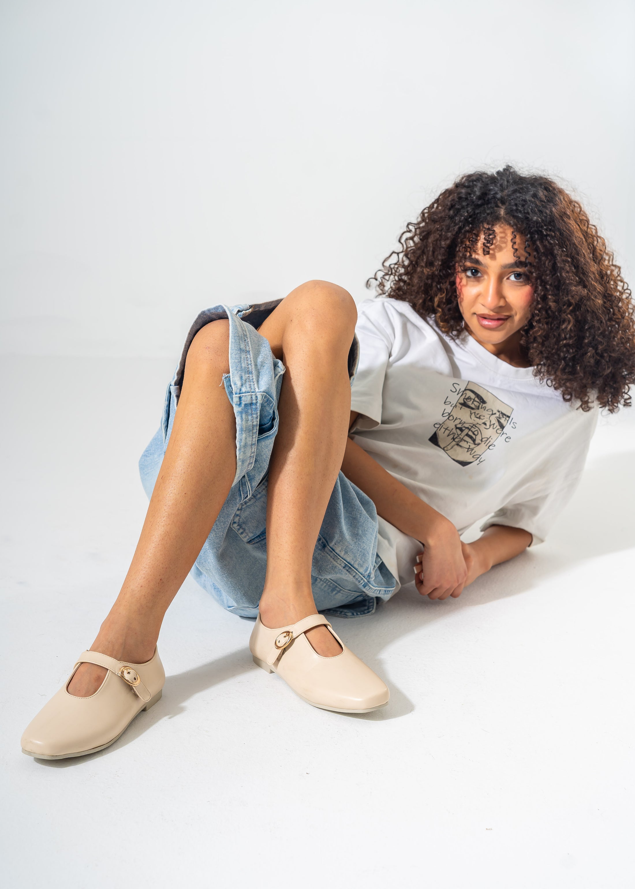 Minimalist Mary Jane Flats-BEIGE