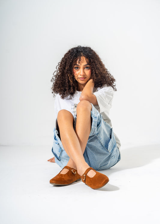 Chic Faux-Suede Flat-CAMEL