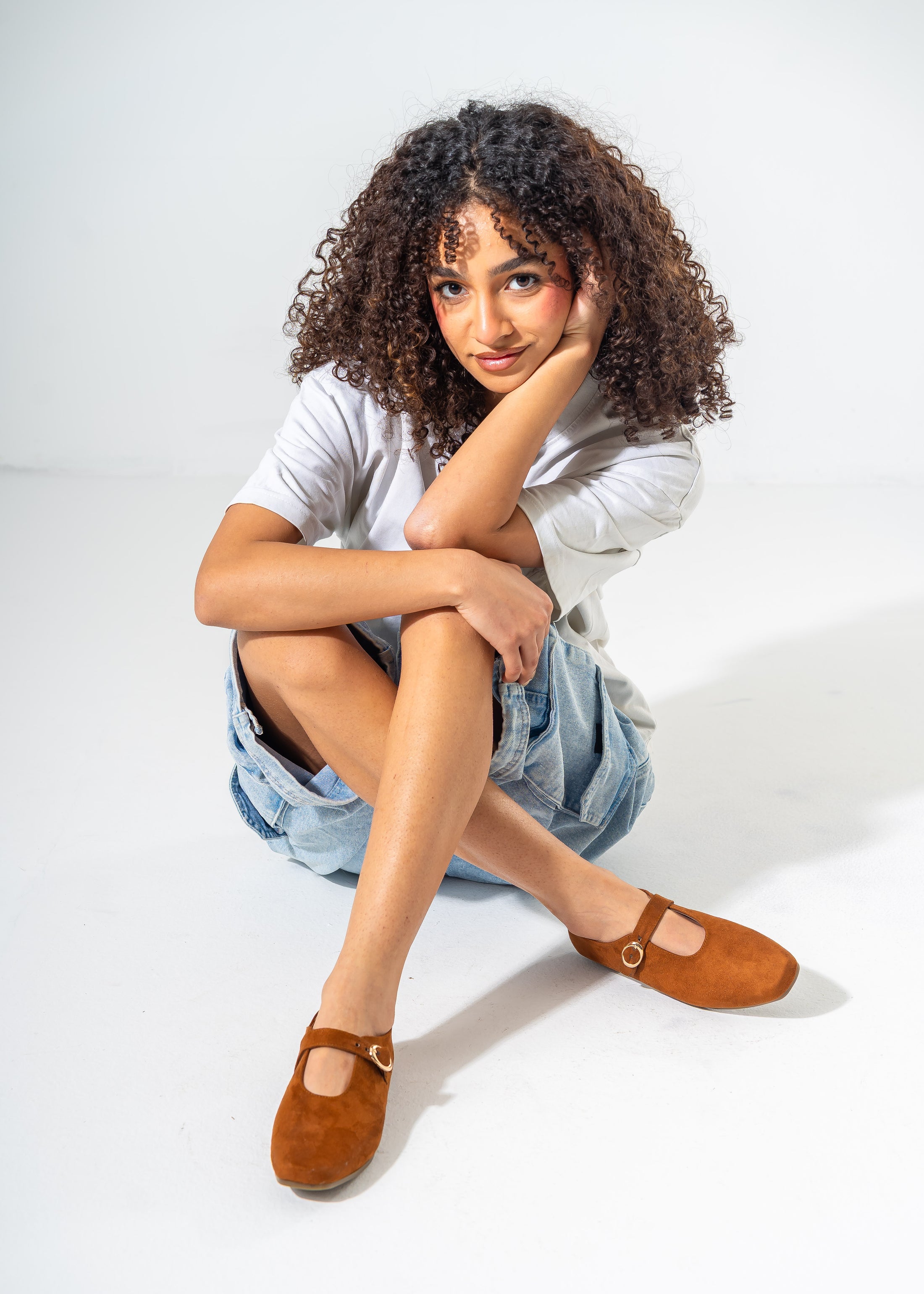 Chic Faux-Suede Flat-CAMEL
