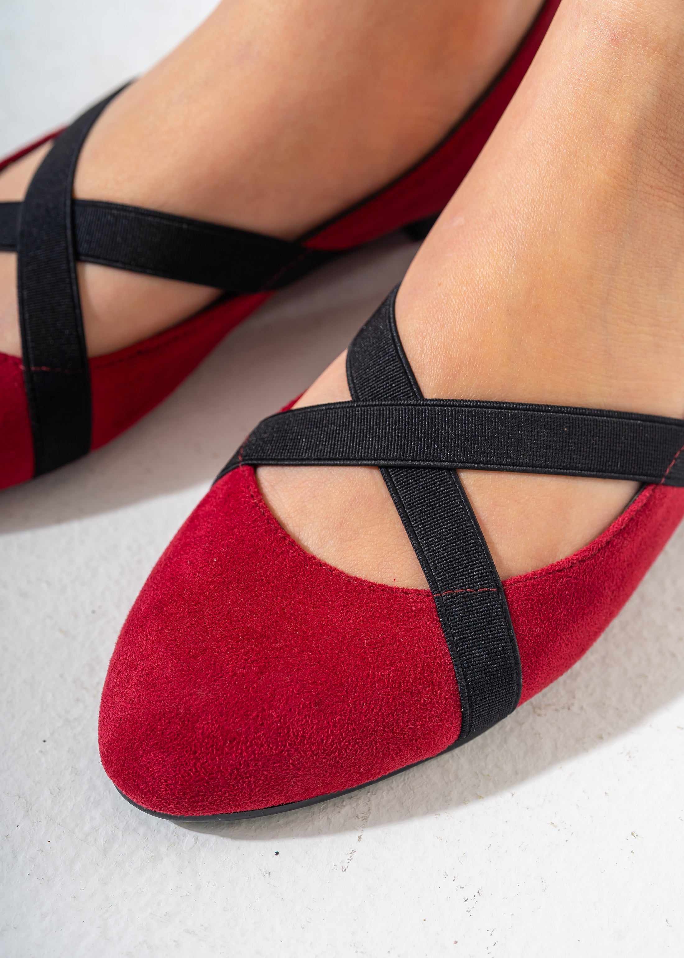 VelvetCriss Suede Flats-RED