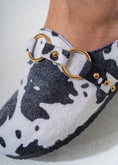 Load image into Gallery viewer, Cow-Print Fuzzy Clog Mules-WHITE
