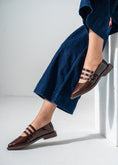 Load image into Gallery viewer, Patent Multi-Strap Buckle Flats-BROWN
