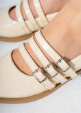 Load image into Gallery viewer, Patent Multi-Strap Buckle Flats-BEIGE

