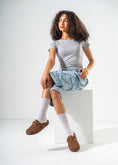 Load image into Gallery viewer, Ring Detail Suede Clogs-BROWN

