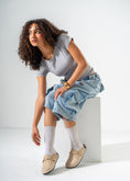 Load image into Gallery viewer, Ring Detail Suede Clogs-BEIGE
