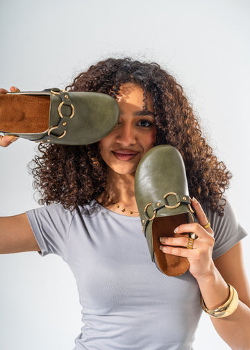 Classic Ring-Detail Clogs-OLIVE