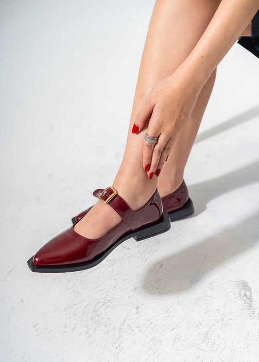 The Edge Point Mary Janes-MAROON